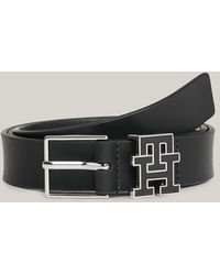 Tommy Hilfiger - Th Monogram Keeper Leather Belt - Lyst