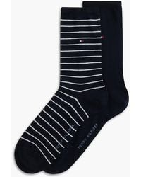 Tommy Hilfiger - 2-pack Flag Embroidery Stripe Ankle Socks - Lyst