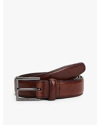 Tommy Hilfiger - Leren Riem Met Vierkante Gesp - Lyst