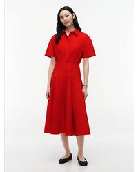 Tommy Hilfiger - Fit And Flare Poplin Midi Shirt Dress - Lyst