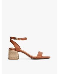 Tommy Hilfiger - Leren Sandaal Met Espadrillehak - Lyst