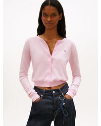 Tommy Hilfiger - Ribbed Slim Crew Neck Cardigan - Lyst