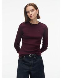 Tommy Hilfiger - Flag Embroidery Slim Long Sleeve T-Shirt - Lyst