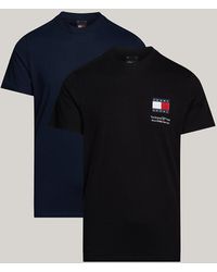 Tommy Hilfiger - Lot de 2 T-shirts ajustés Tommy Flag - Lyst