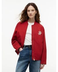Tommy Hilfiger - Logo Appliqué Twill Bomber Jacket - Lyst