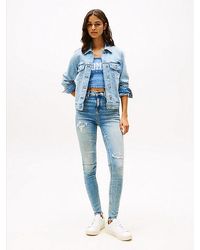 Tommy Hilfiger - Nora Skinny Jeans Met Medium Rise En Distressing - Lyst