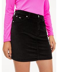 Tommy Hilfiger Fluwelen Minirok Met Stretch - Zwart