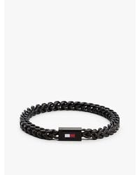 Tommy Hilfiger - Gevlochten Armband Van Zwart Roestvrij Staal - Lyst