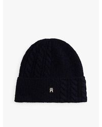 Tommy Hilfiger - Chic Fluffy Beanie Met Wol - Lyst
