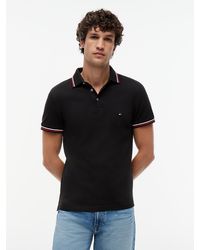 Tommy Hilfiger - Short Sleeve Casual Polo Shirts In Slim Fit With Stretch And Cuff Designs - Lyst