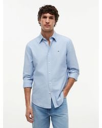 Tommy Hilfiger - Heritage Oxford Solid Regular Long Sleeve Shirts,preppy Navy/desert Sky Solid Xx-large - Lyst