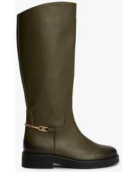 Tommy Hilfiger - Bottes Cavalières En Cuir À Monogramme Th - Lyst