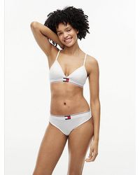 Tommy Hilfiger - Heritage Flag Logo Ribbed Triangle Bra - Lyst