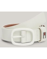 Tommy Hilfiger - Logo Oval Buckle Leather Belt - Lyst