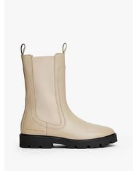 Tommy Hilfiger - Leather Cleat Mid Chelsea Boots - Lyst