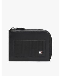 Tommy Hilfiger - Hilfiger Flag Ribbed Leather Zip-Around Wallet - Lyst