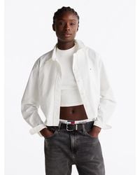 Tommy Hilfiger - Camicia Crop Relaxed Fit A Righe - Lyst