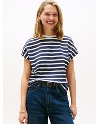 Tommy Hilfiger - Gold-tone Button Shoulder T-shirt - Lyst