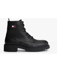 Tommy Hilfiger - Leather Cleat Lace-up Ankle Boots - Lyst