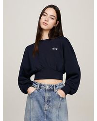 Tommy Hilfiger - Relaxed Cropped Fit Sweatshirt mit Logo - Lyst