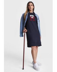 Tommy Hilfiger - Adaptive Th Monogram Knee Length Sweater Dress - Lyst