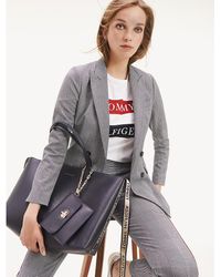 Tommy Hilfiger Shopper Met Turnlock - Blauw