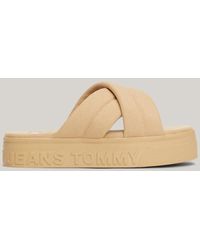 Tommy Hilfiger - Embossed Logo Flatform Sandals - Lyst