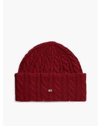 Tommy Hilfiger - Flag Cable Knit Beanie With Alpaca - Lyst