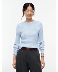 Tommy Hilfiger - Fine Cable Knit Crew Neck Jumper - Lyst