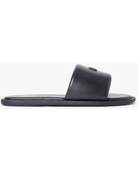 Tommy Hilfiger - Leather Padded Strap Slides - Lyst