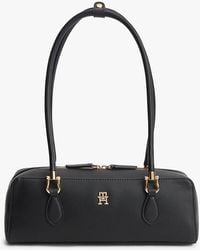 Tommy Hilfiger - Th Monogram Textured Shoulder Bag - Lyst