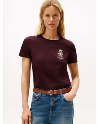 Tommy Hilfiger - T-Shirt Met Ronde Hals En Geborduurd Embleem - Lyst