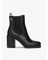 Tommy Hilfiger - Chelsea Boot Met Blokhak En Vierkante Neus - Lyst