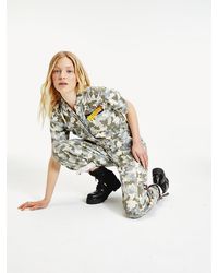 Tommy Hilfiger Utility-jumpsuit Van Camouflagedenim - Blauw