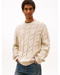 Tommy Hilfiger - Pullover Intrecciato Con Distintivo Tommy - Lyst