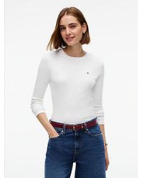 Tommy Hilfiger - Flag Embroidery Slim Long Sleeve T-Shirt - Lyst
