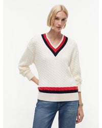 Tommy Hilfiger - Pull Décontracté En Maille Torsadée À Col En V - Lyst