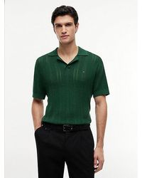 Tommy Hilfiger - Relaxed Pointelle Structured Polo Shirt With Linen - Lyst