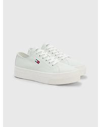 Tommy Hilfiger Exclusive Lace-up Flatform-Cupsole-Sneaker in Weiß | Lyst DE