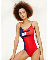 Tommy Hilfiger Signature Colour-blocked Badpak - Blauw