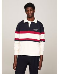 Tommy Hilfiger - Hilfiger Monotype Colour-blocked Rugby Jumper - Lyst