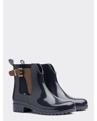 Tommy Hilfiger Enkelhoge Regenlaars Met Gesp - Blauw