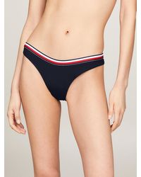 Tommy Hilfiger - Global Stripe High Leg Cheeky Bikini Bottoms - Lyst