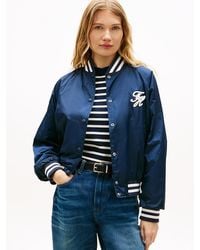Tommy Hilfiger - Logo Appliqué Water Repellent Bomber Jacket - Lyst