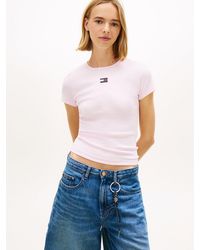 Tommy Hilfiger - Tommy Badge Ribbed Slim T-shirt - Lyst