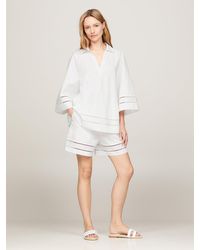 Tommy Hilfiger - Th Monogram Broderie Anglaise Oversized Blouse - Lyst