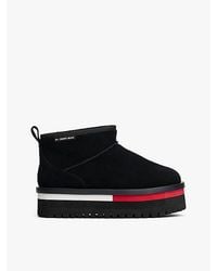 Tommy Hilfiger - Suede Platform Cleat Warm Lined Snow Boots - Lyst