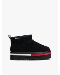 Tommy Hilfiger - Suède Snowboot Met Plateauzool - Lyst