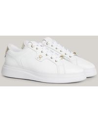 Tommy Hilfiger - Leather Th Monogram Court Trainers - Lyst