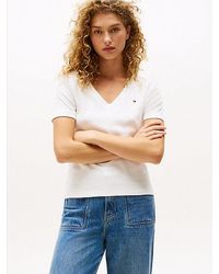 Tommy Hilfiger - Camiseta Slim Con Cuello De Pico - Lyst